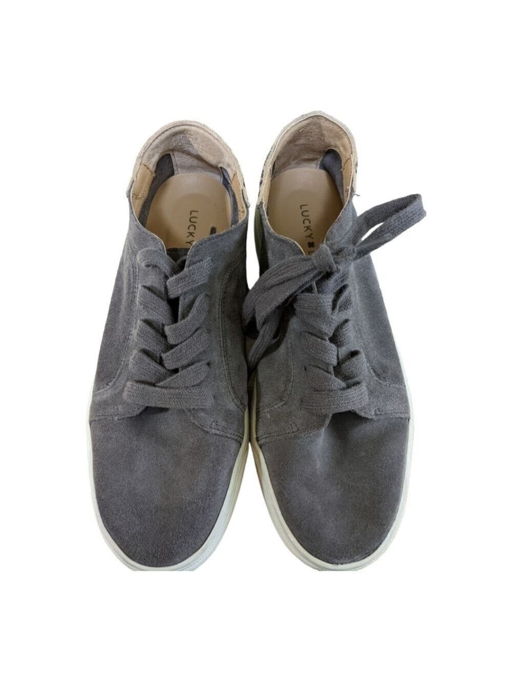 Lucky Brand Loucia Sneaker Gray Suede Leopard 6.5